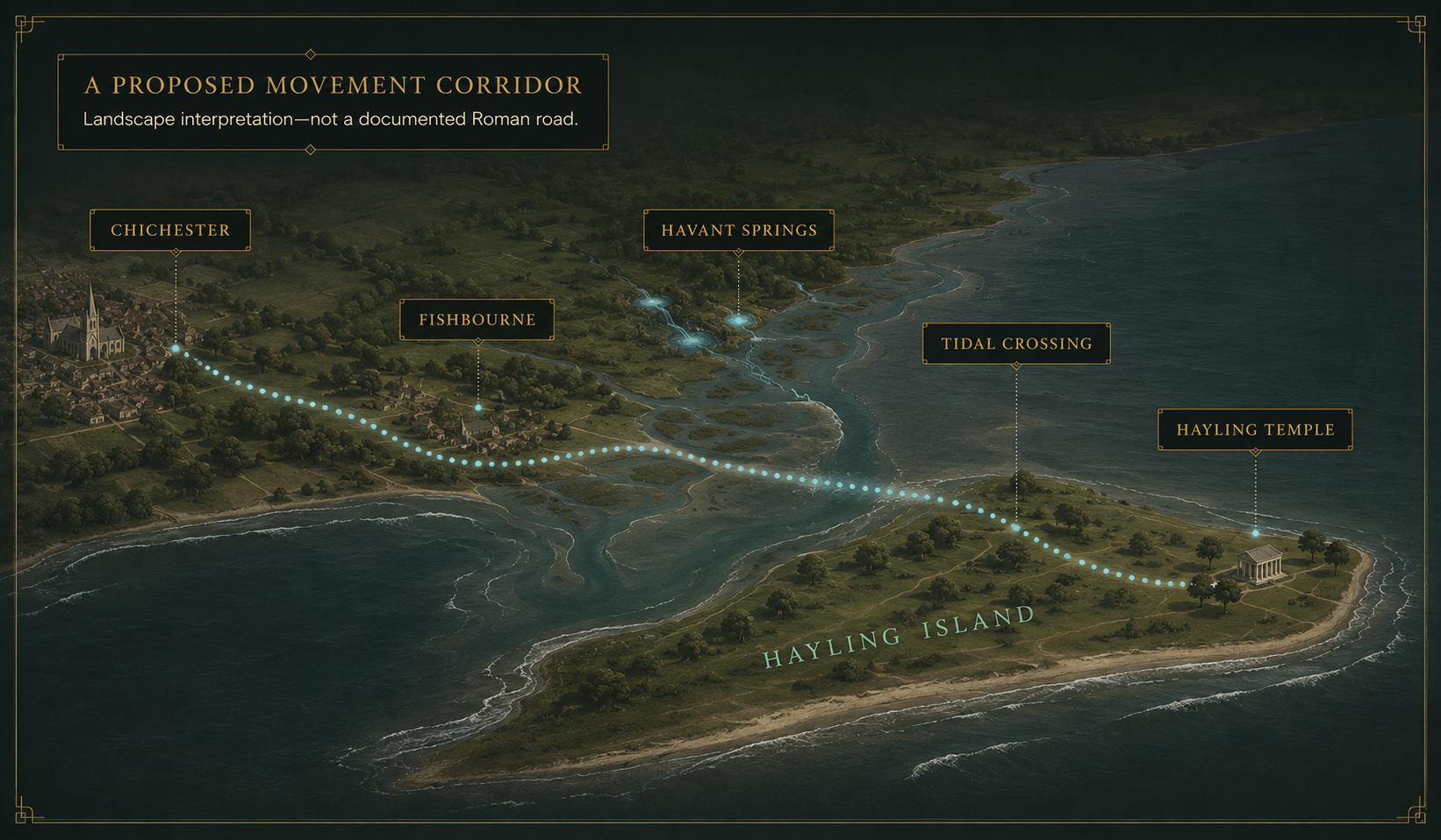 Illustrated coastal movement corridor from Chichester to Hayling Island